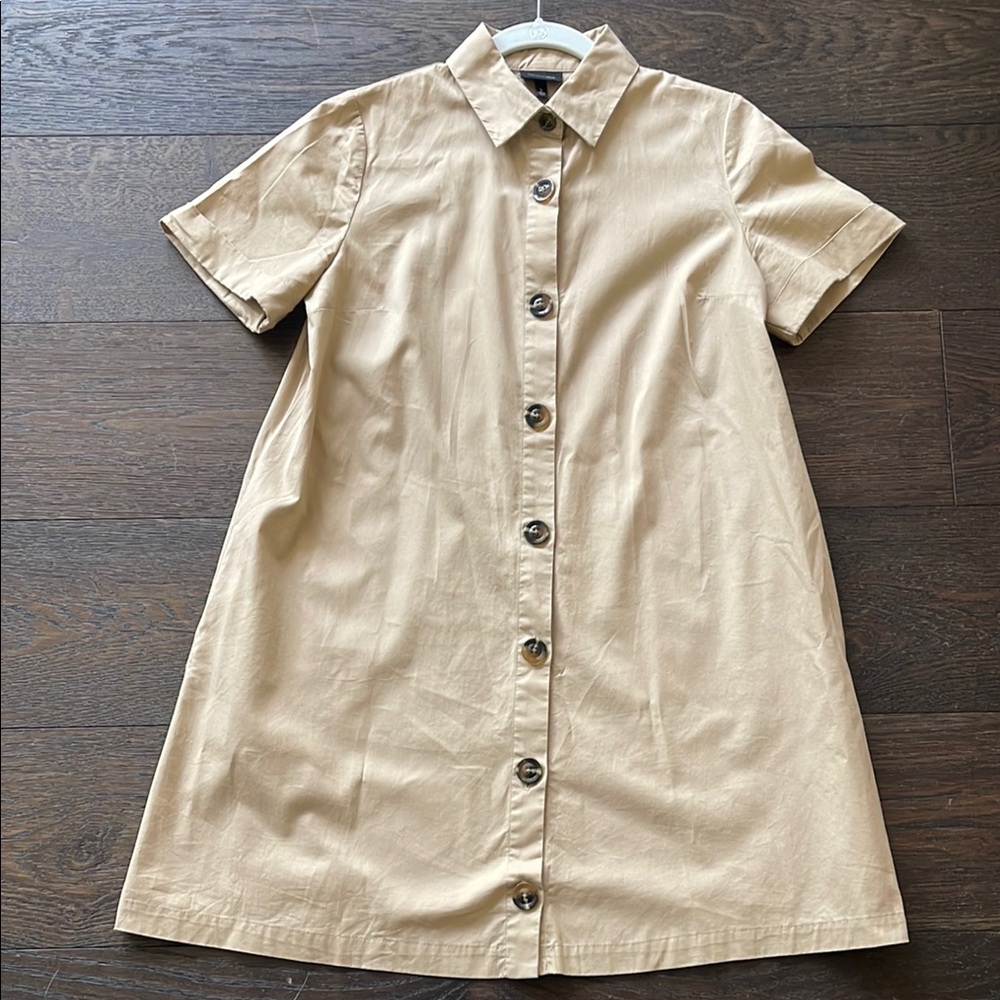Who What Wear Tan A-Line Shirt Dress